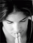 woman-praying-bw
